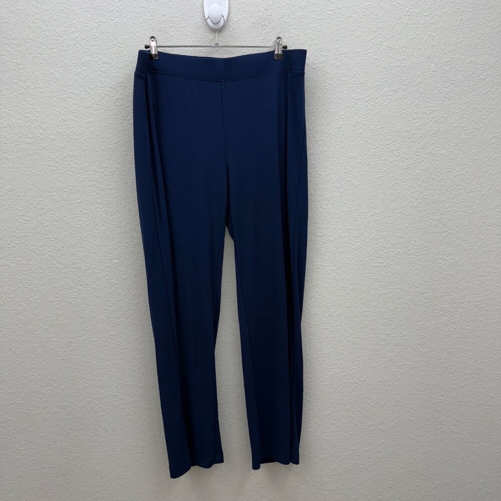 Lands End Blue Flowy Pull On Pants Womens size Large 14-16